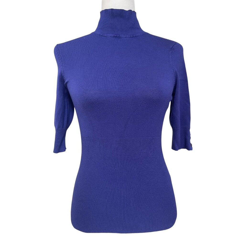 Express Knit Turtleneck Short-Sleeve with Buttons size XS Women's